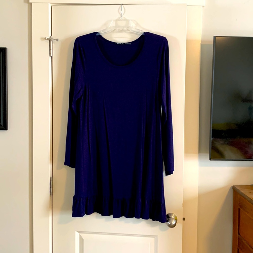 Annabelle 3XL navy blue long sleeve jersey dress